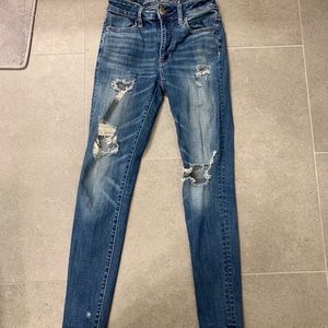 Med Wash American Eagle Hi-Rise Jegging 0 short